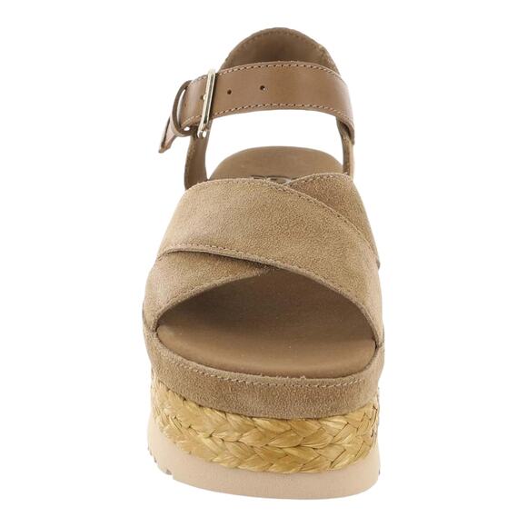 UGG Women's Aubrey Buckled Strappy Platform Suede Sandals Beige Size 9 1/2 - Picture 2 of 5